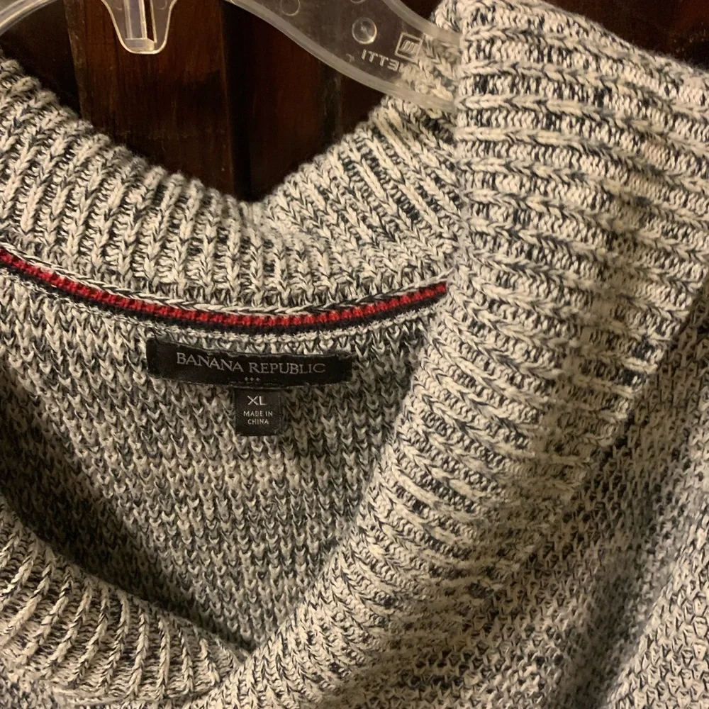 Banana Republic XL Cowl Sweater Men Sweatshirt White Black Grey Christmas fall